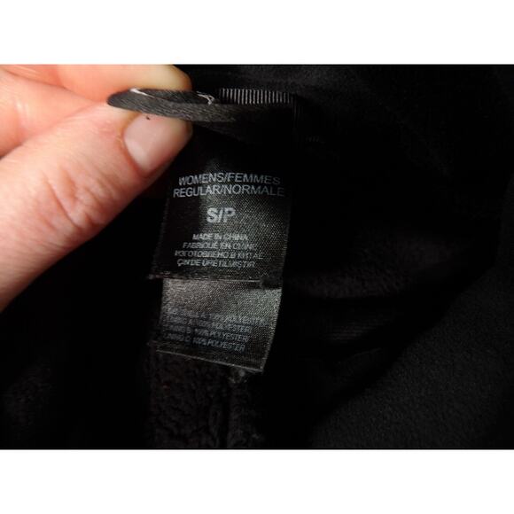 The North Face Fuzzy Fleece Black Womens Small FLAW READ Full Zip - Picture 10 of 11